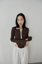 Poloknit bodysuit