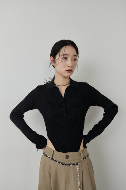 Poloknit bodysuit