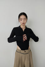 Poloknit bodysuit