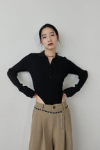 Poloknit bodysuit