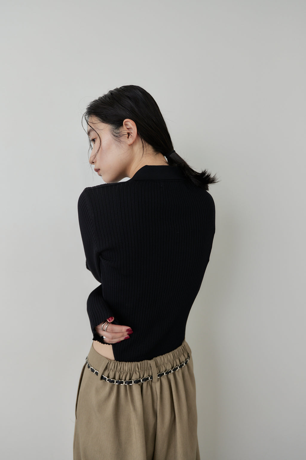 Poloknit bodysuit