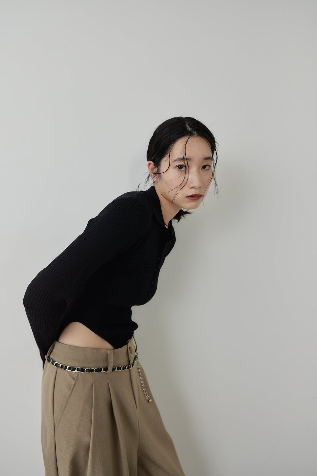Poloknit bodysuit