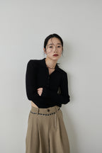 Poloknit bodysuit
