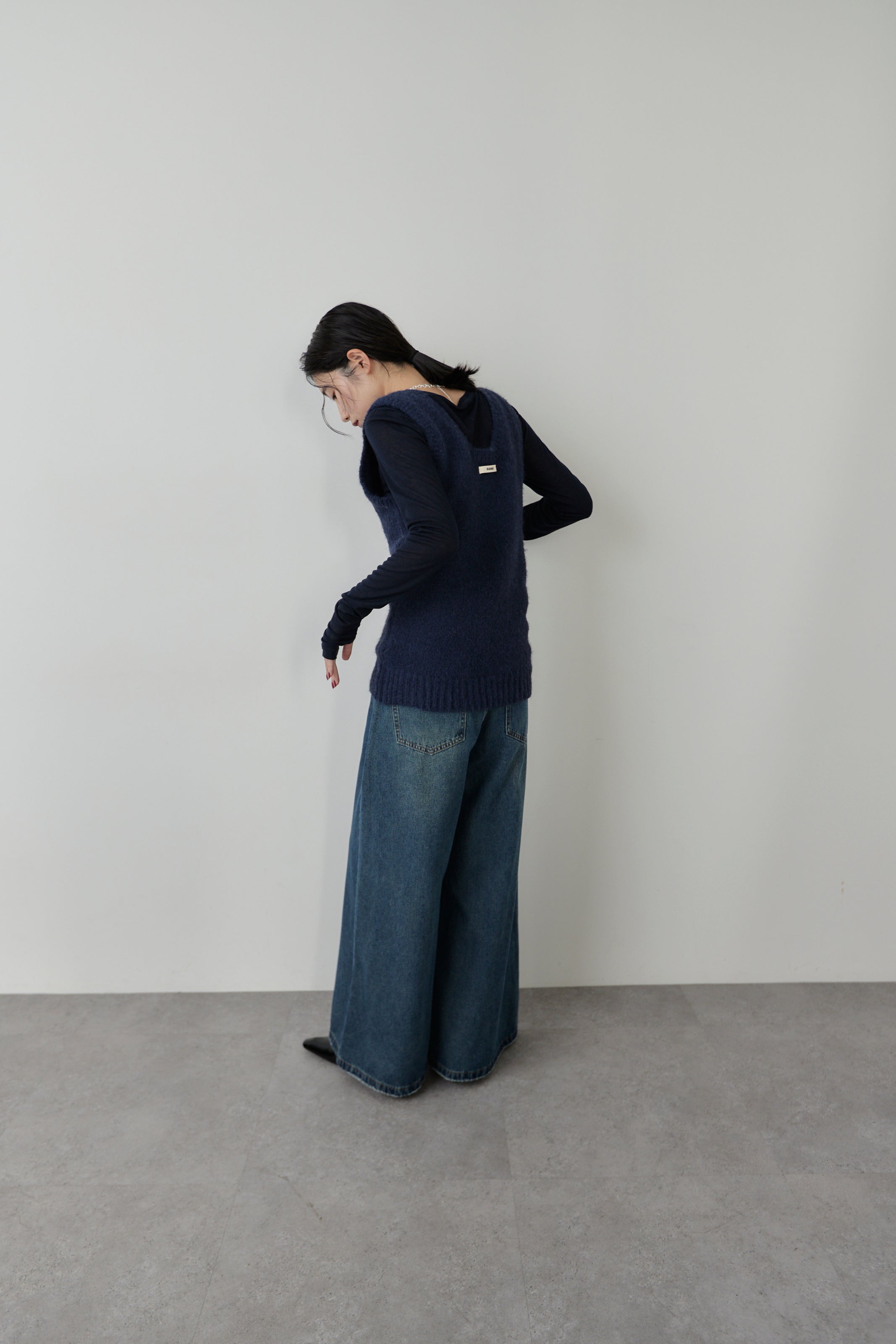 Mohair like knit vest