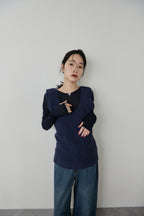 Mohair like knit vest