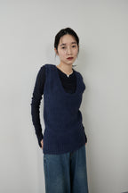 Mohair like knit vest