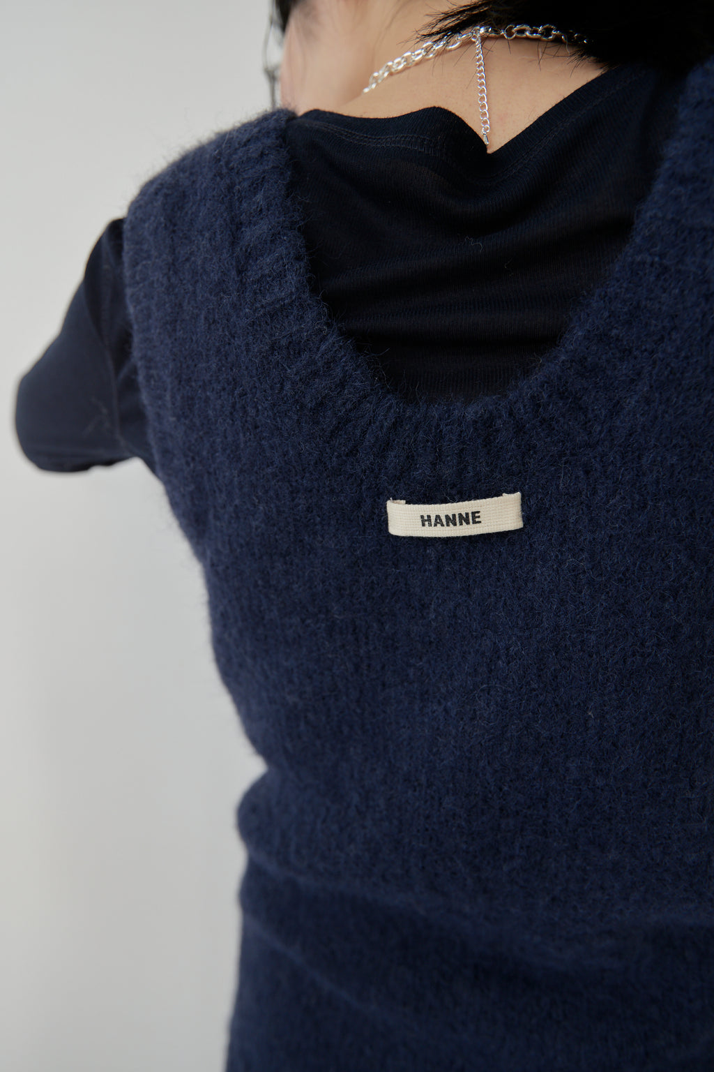 Mohair like knit vest