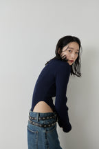 Poloknit bodysuit