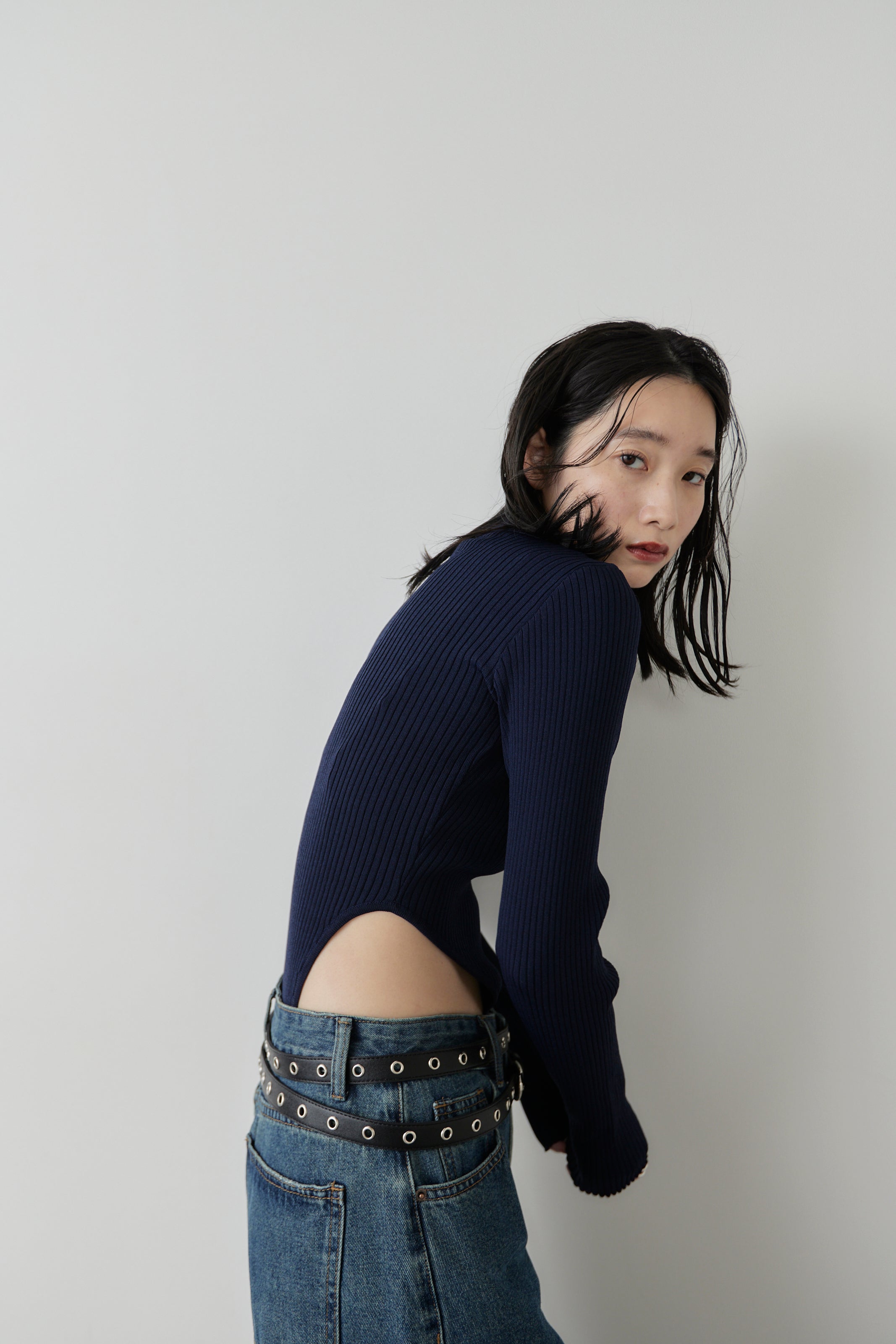 Poloknit bodysuit