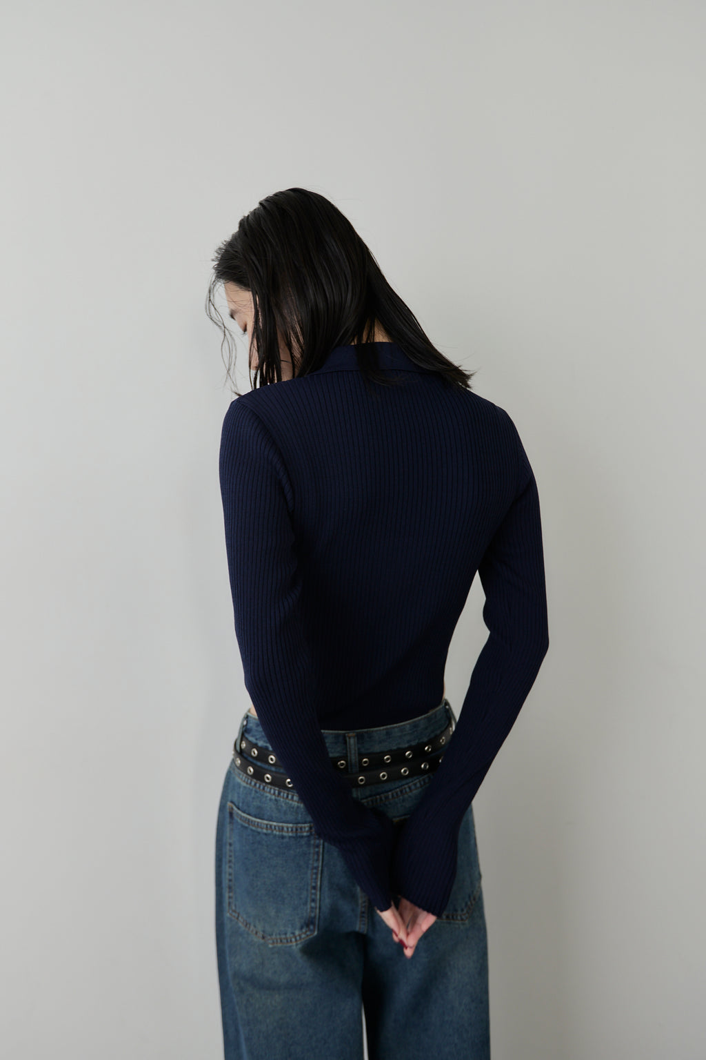 Poloknit bodysuit