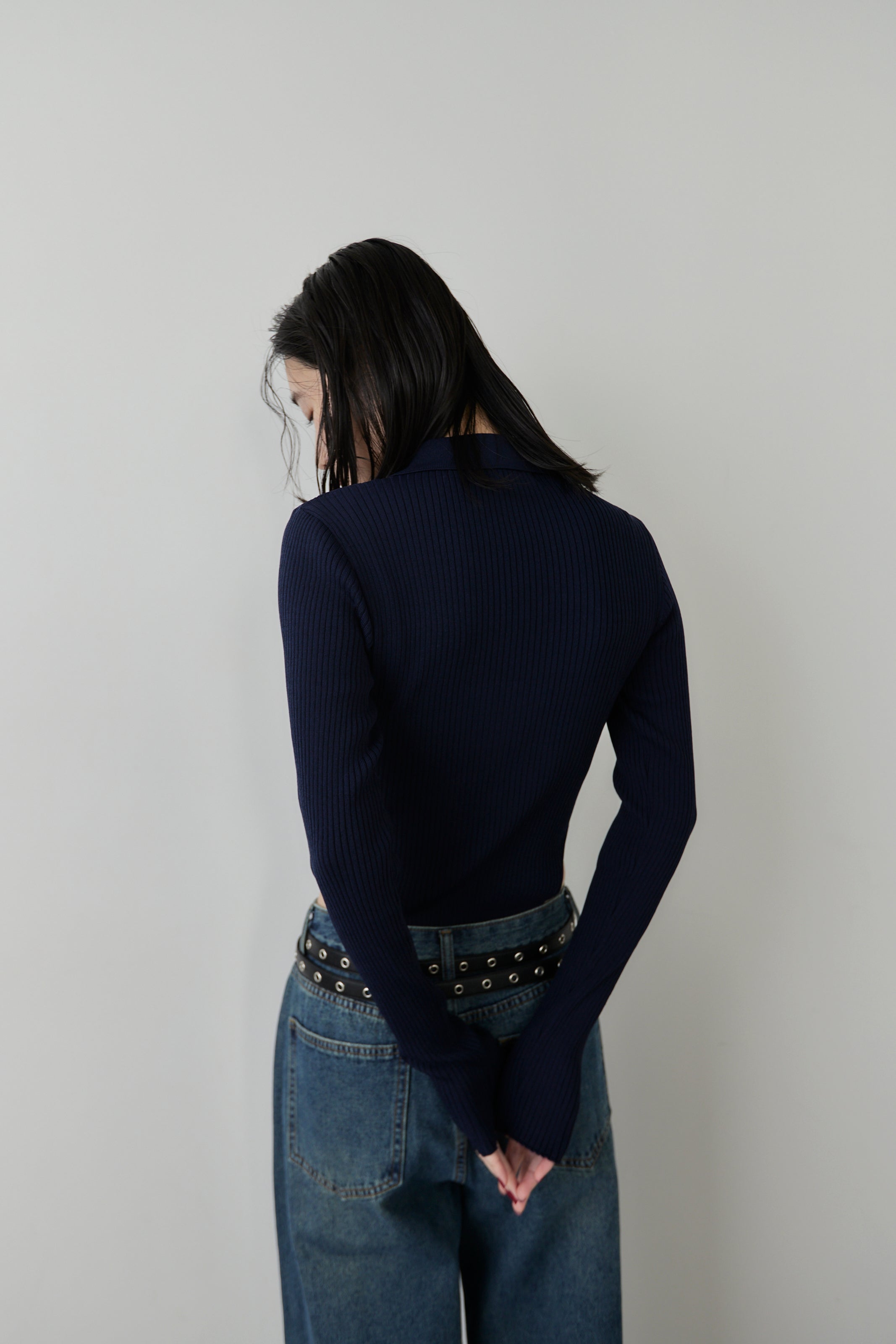 Poloknit bodysuit
