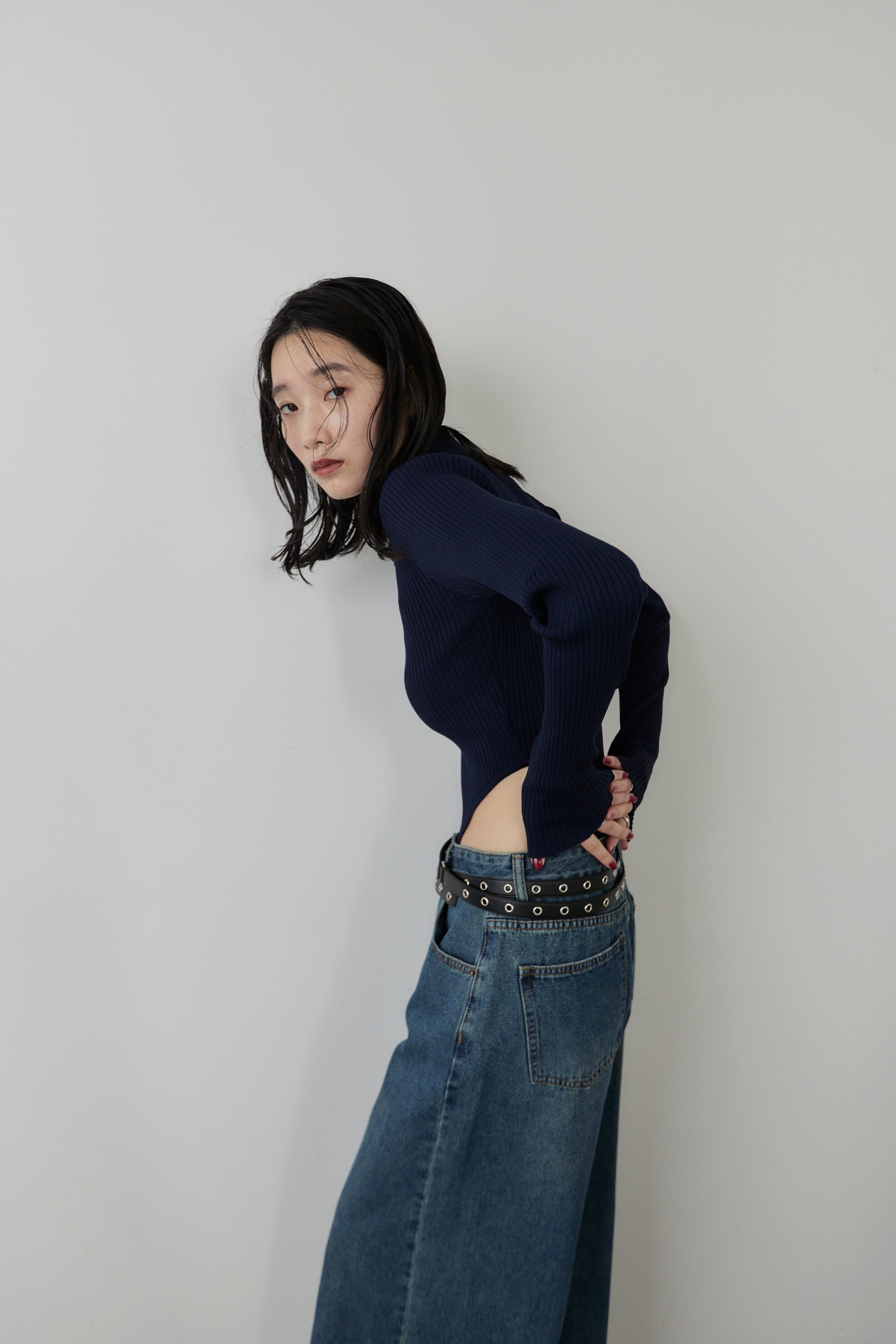 Poloknit bodysuit