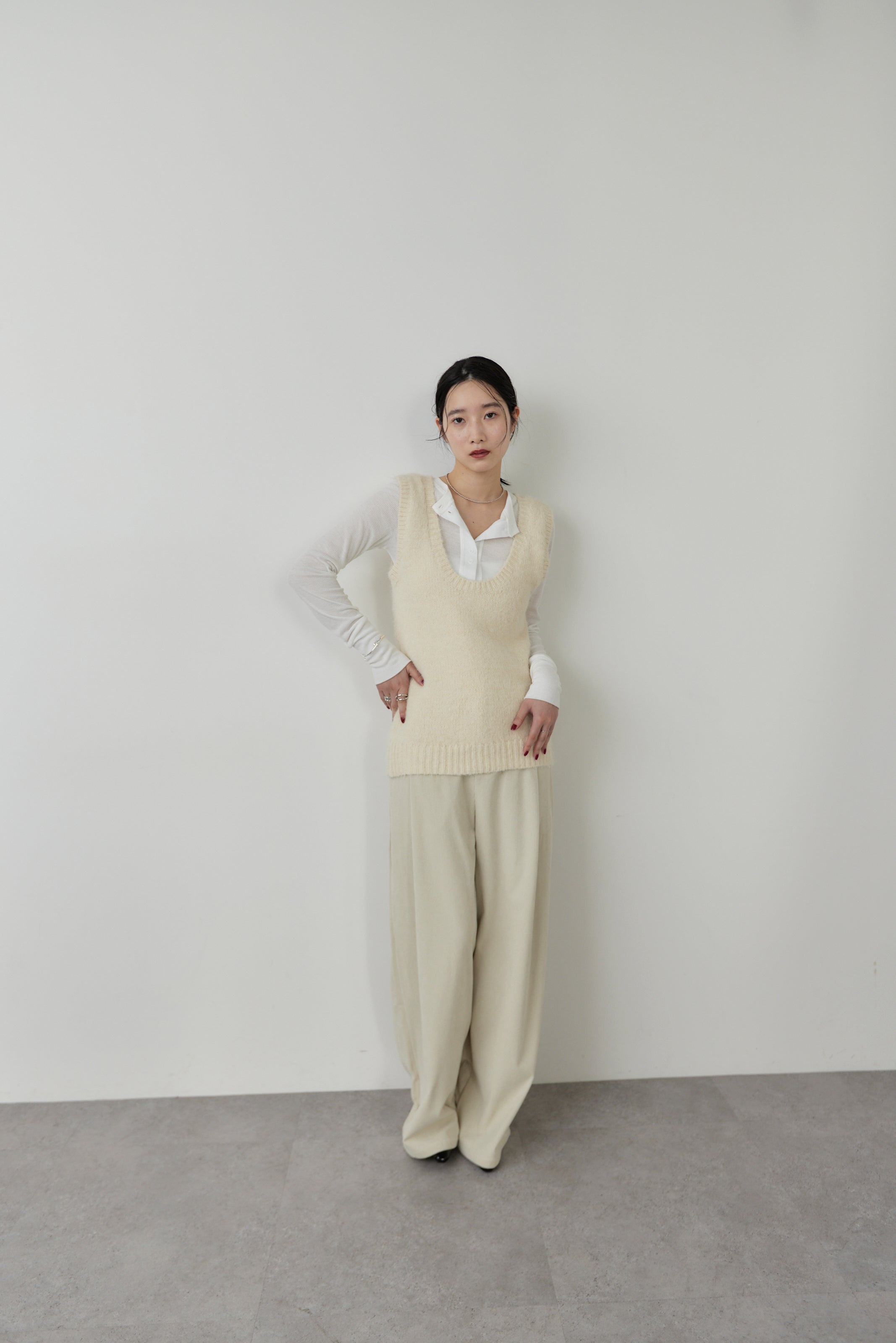 Mohair like knit vest