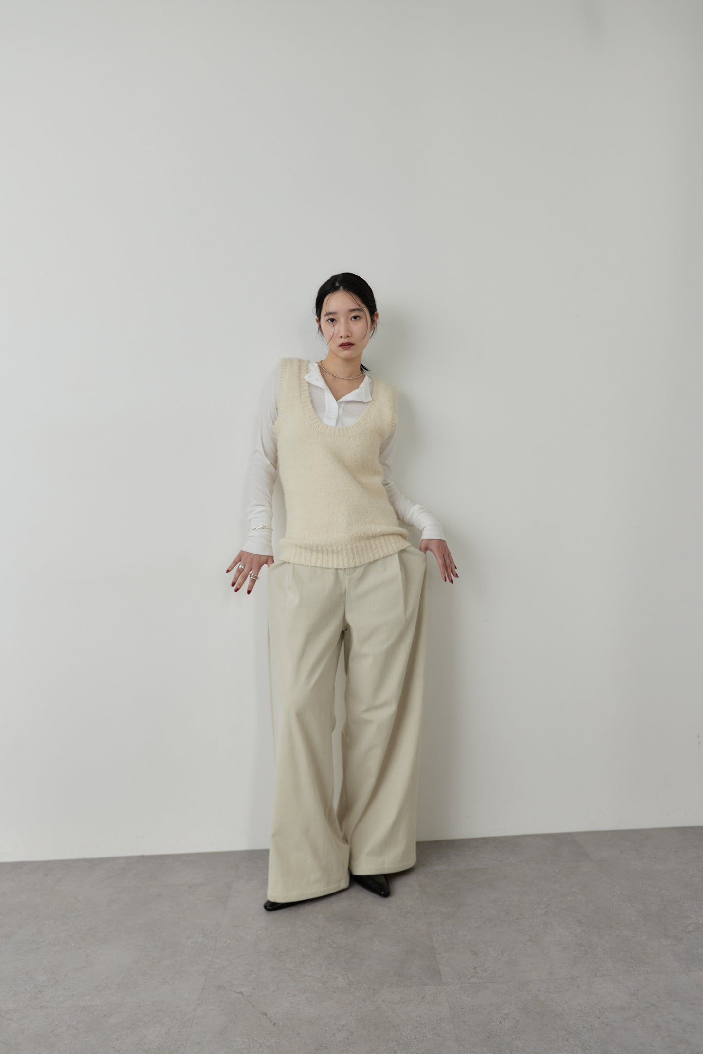 Mohair like knit vest