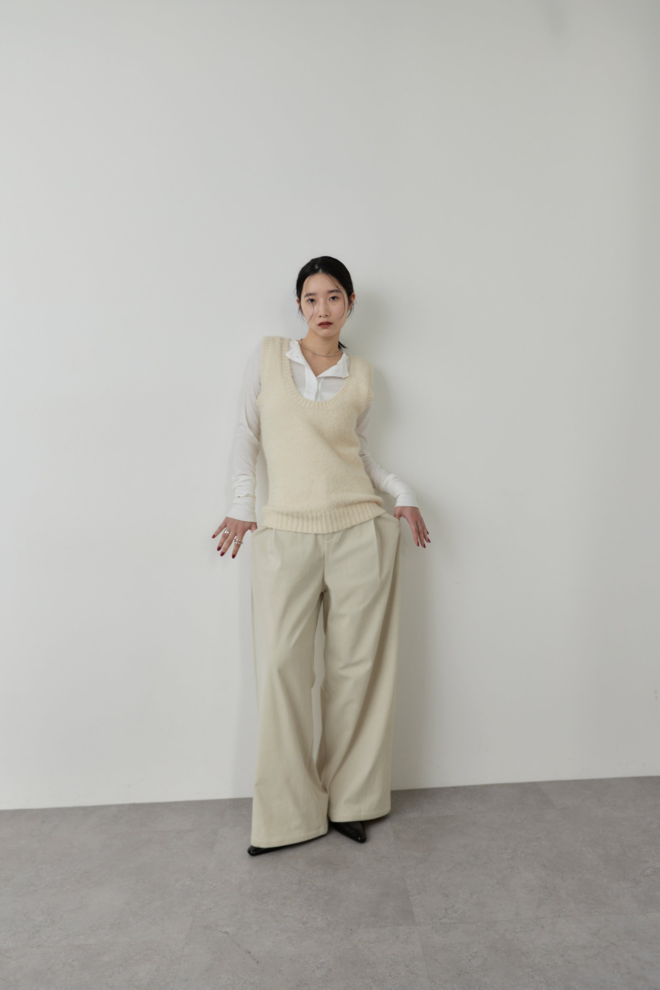 Mohair like knit vest