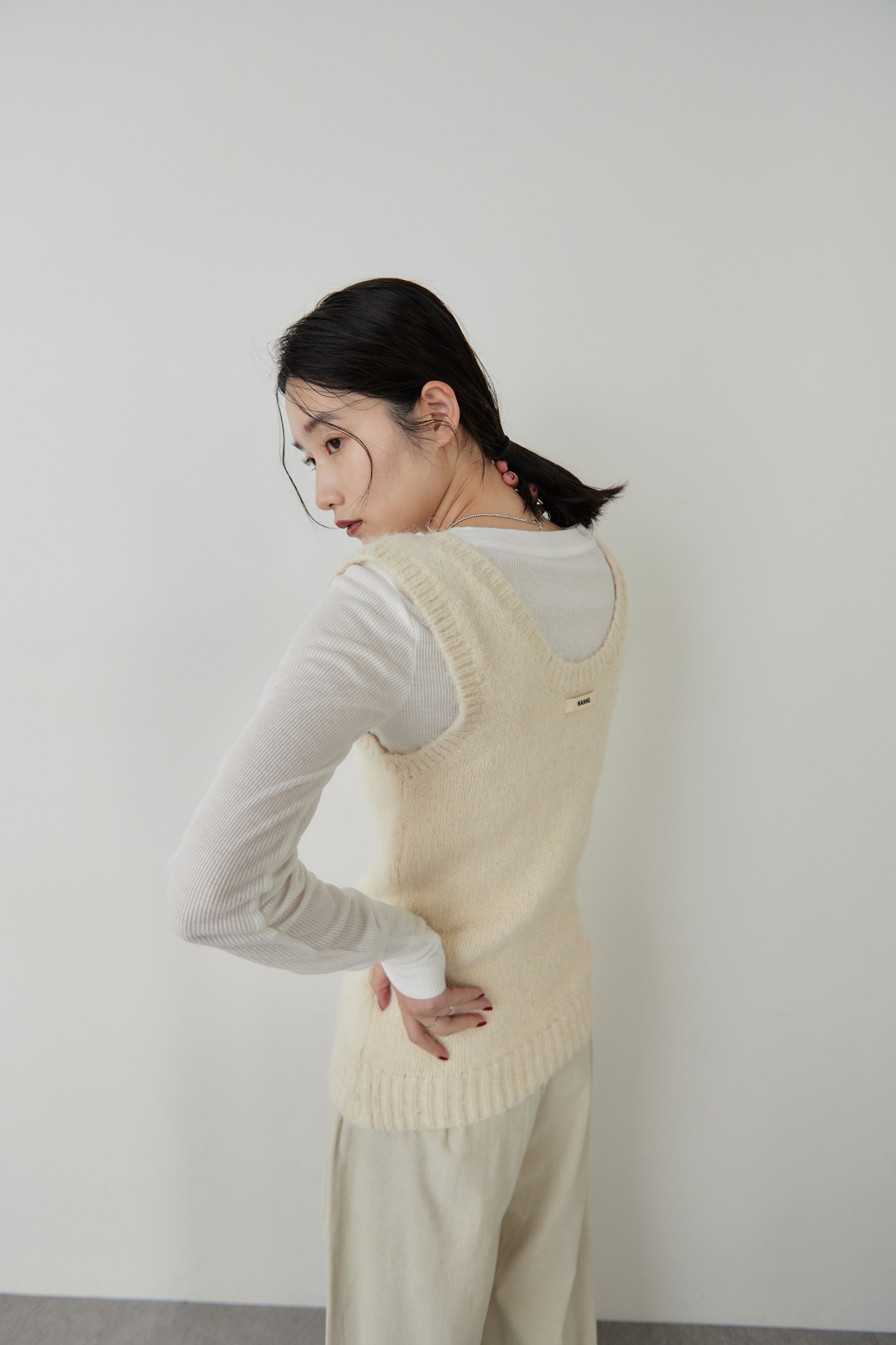 Mohair like knit vest