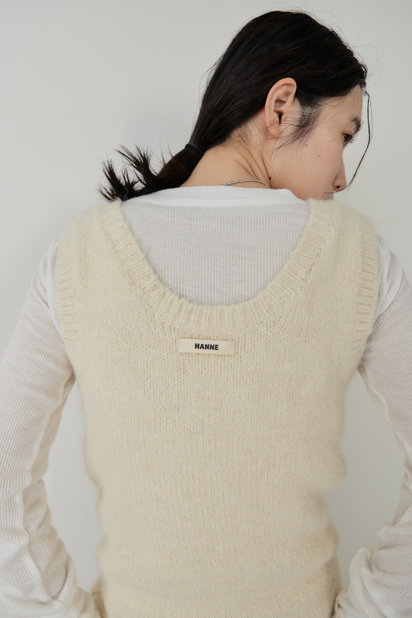 Mohair like knit vest
