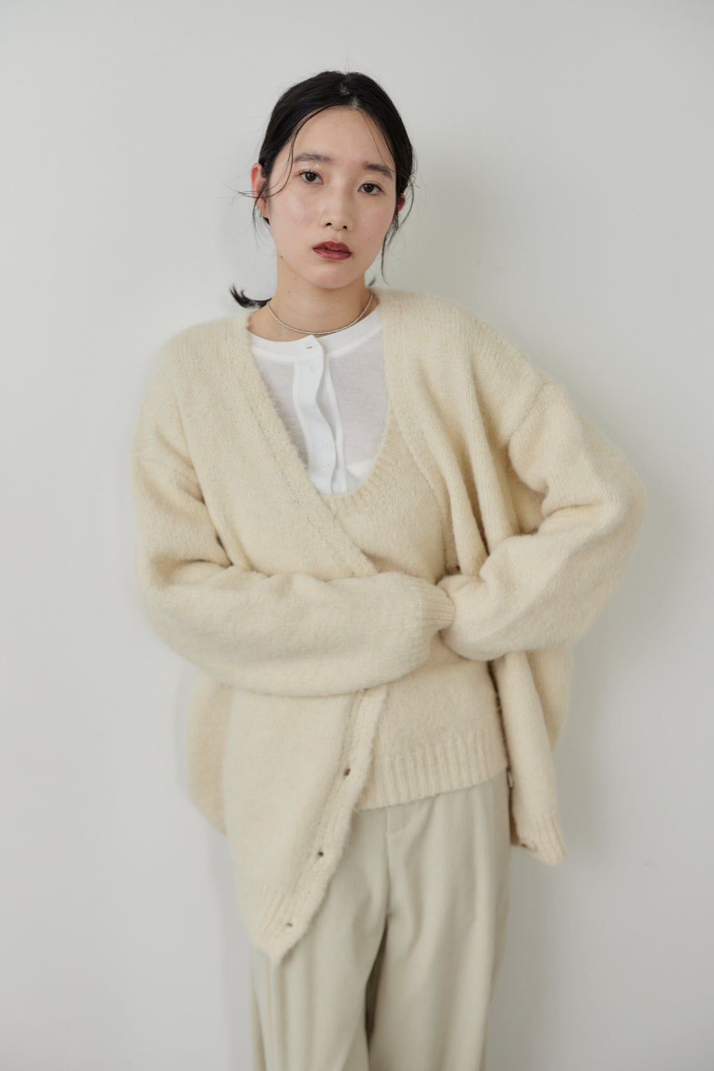 Mohair like knit cardigan