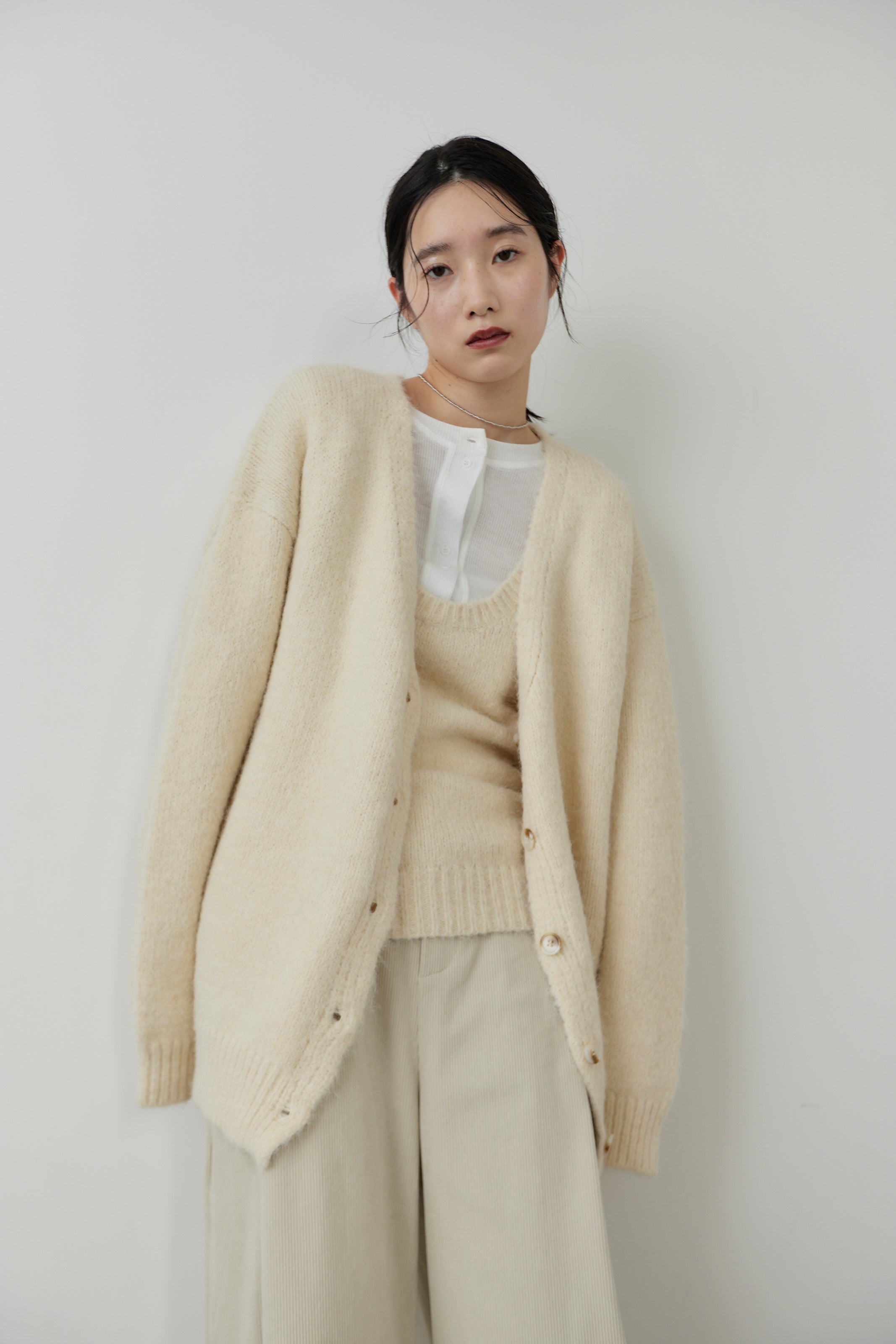 Mohair like knit cardigan
