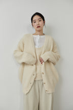 Mohair like knit cardigan