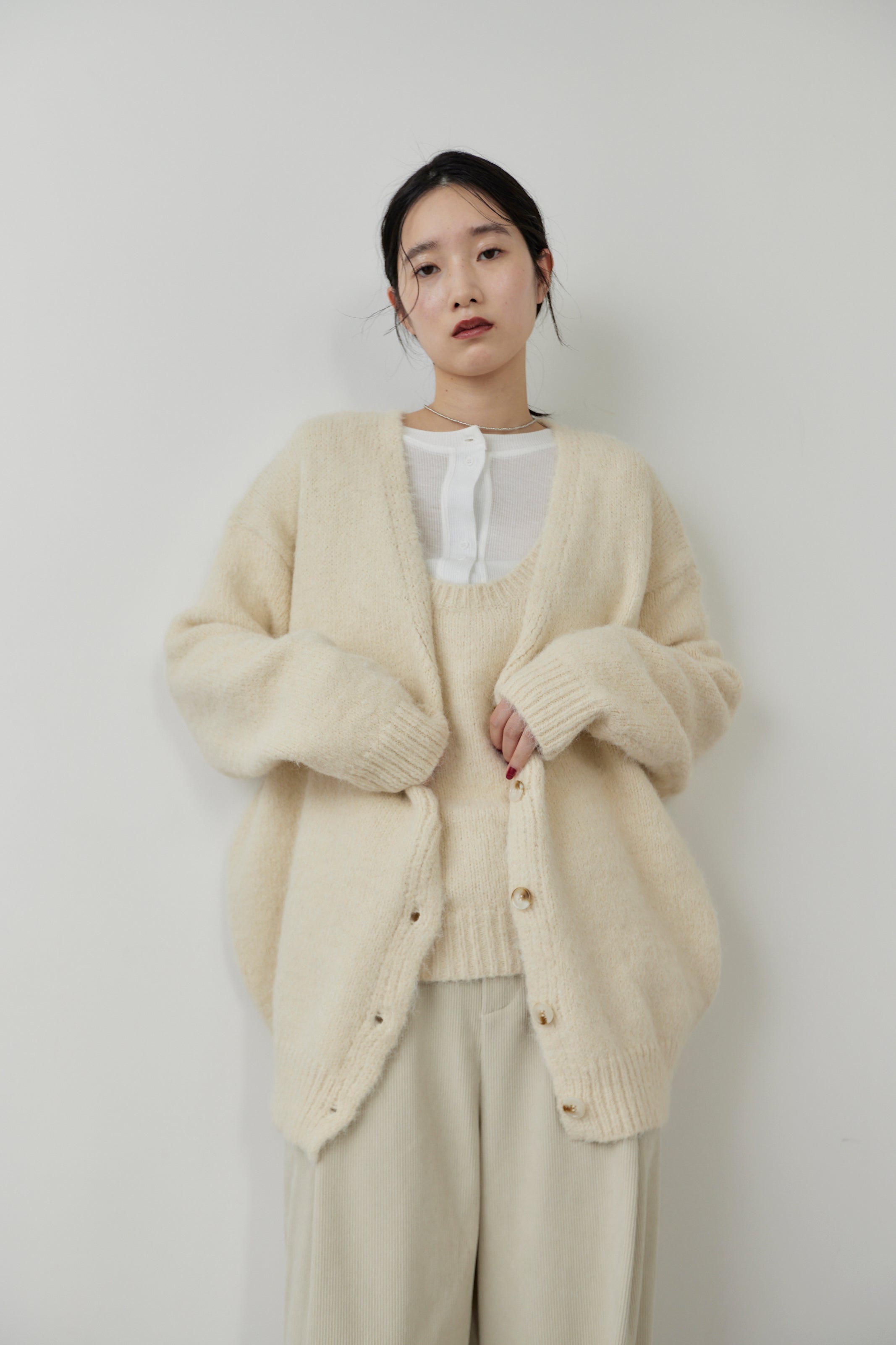 Mohair like knit cardigan