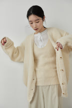 Mohair like knit cardigan