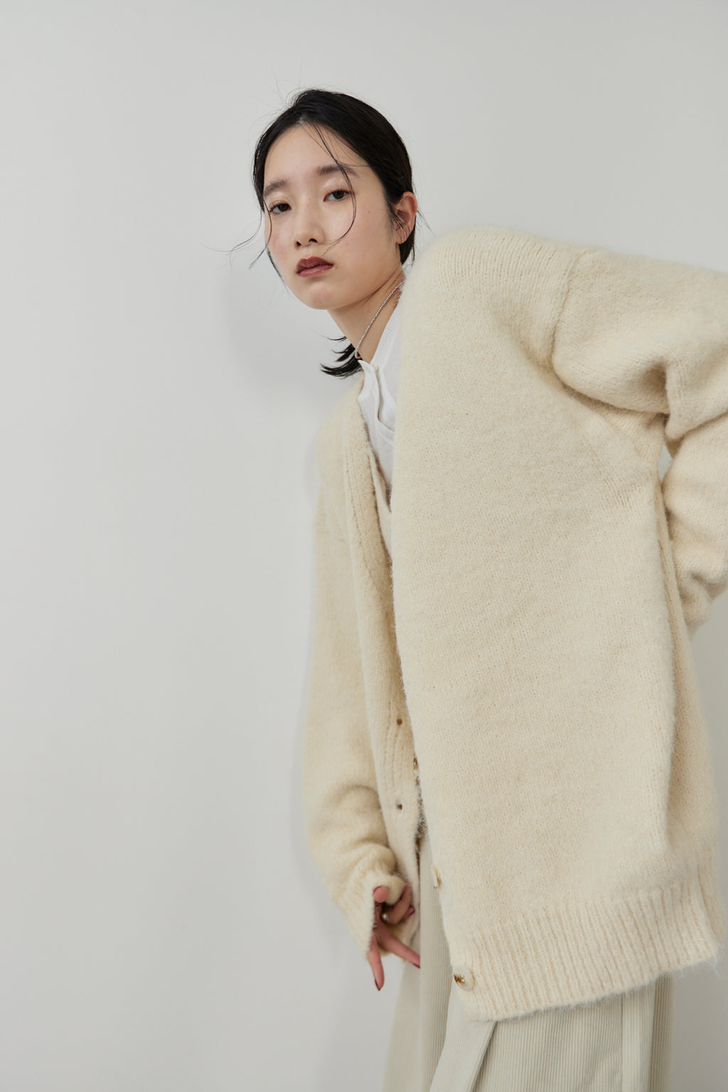 Mohair like knit cardigan