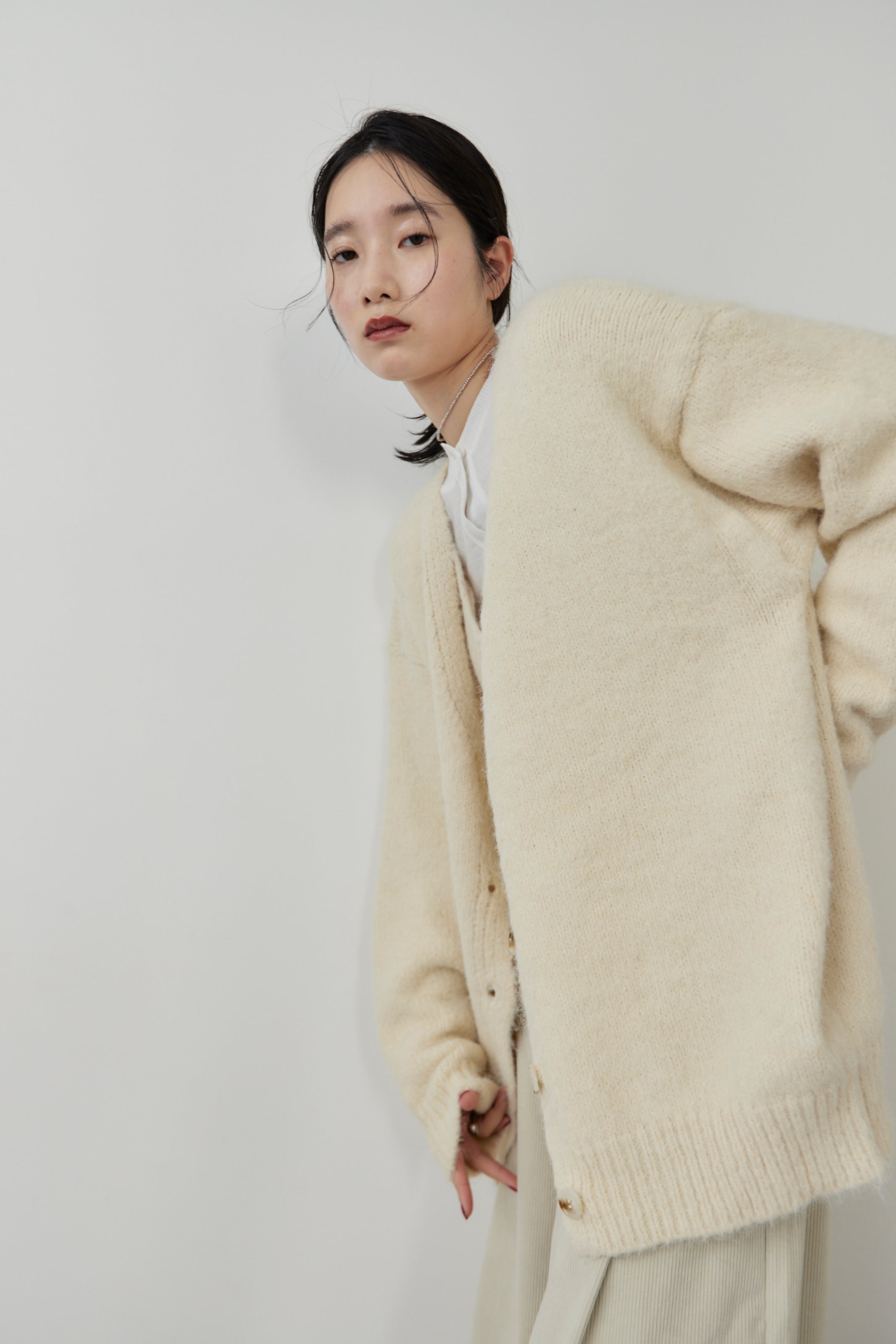 Mohair like knit cardigan