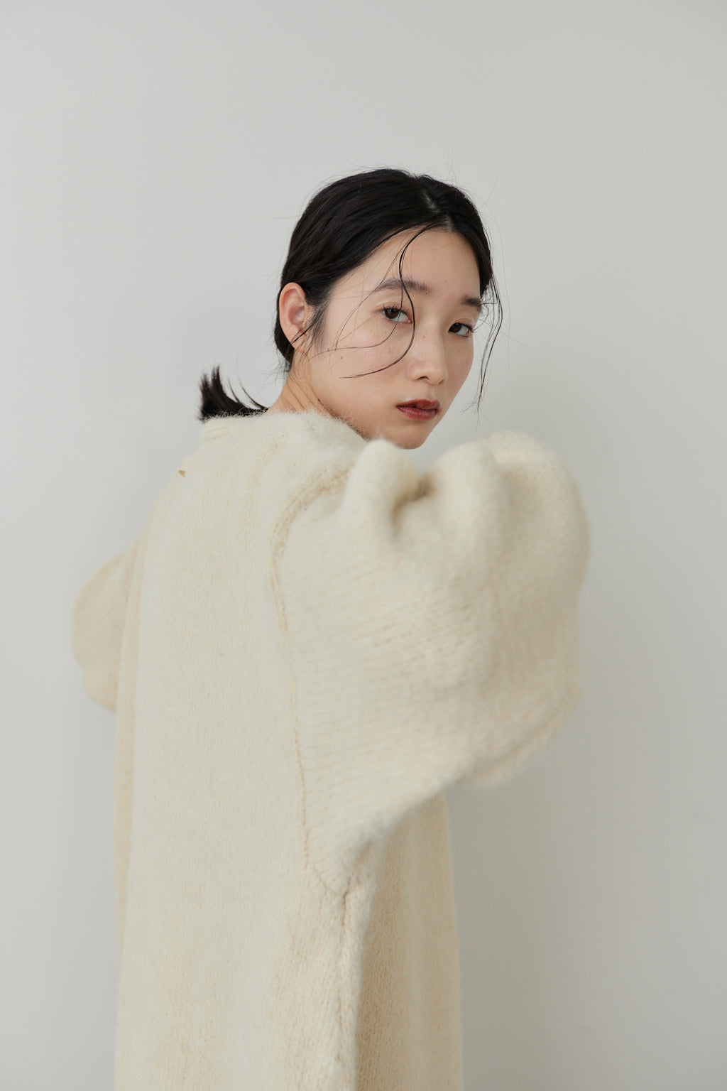 Mohair like knit cardigan