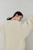 Mohair like knit cardigan