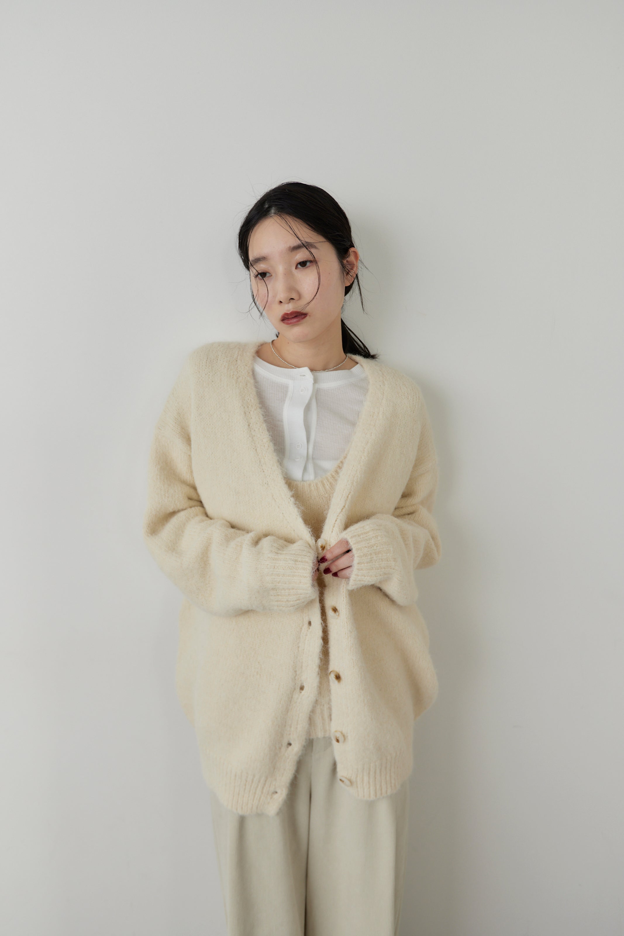 Mohair like knit cardigan