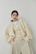 Mohair like knit cardigan