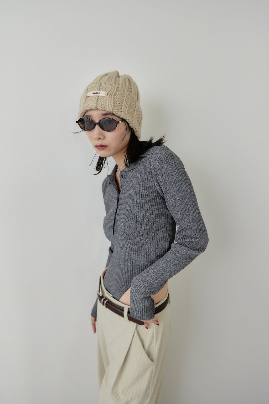 Poloknit bodysuit