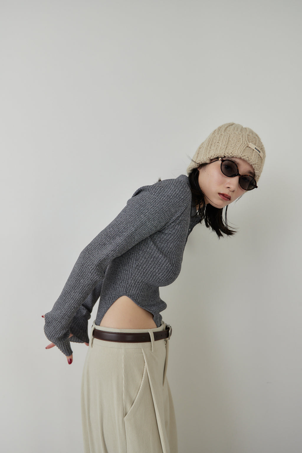 Poloknit bodysuit