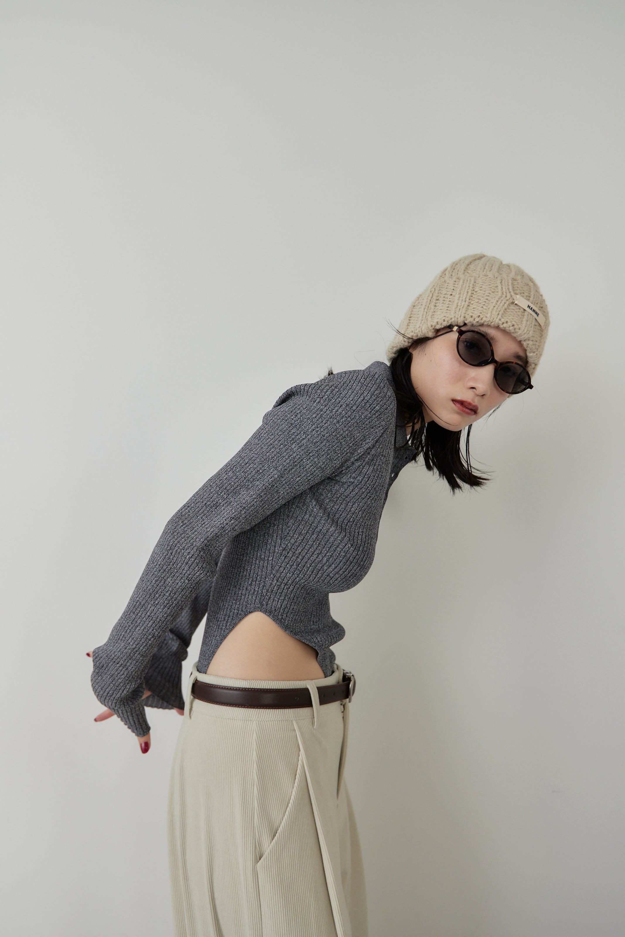 Poloknit bodysuit