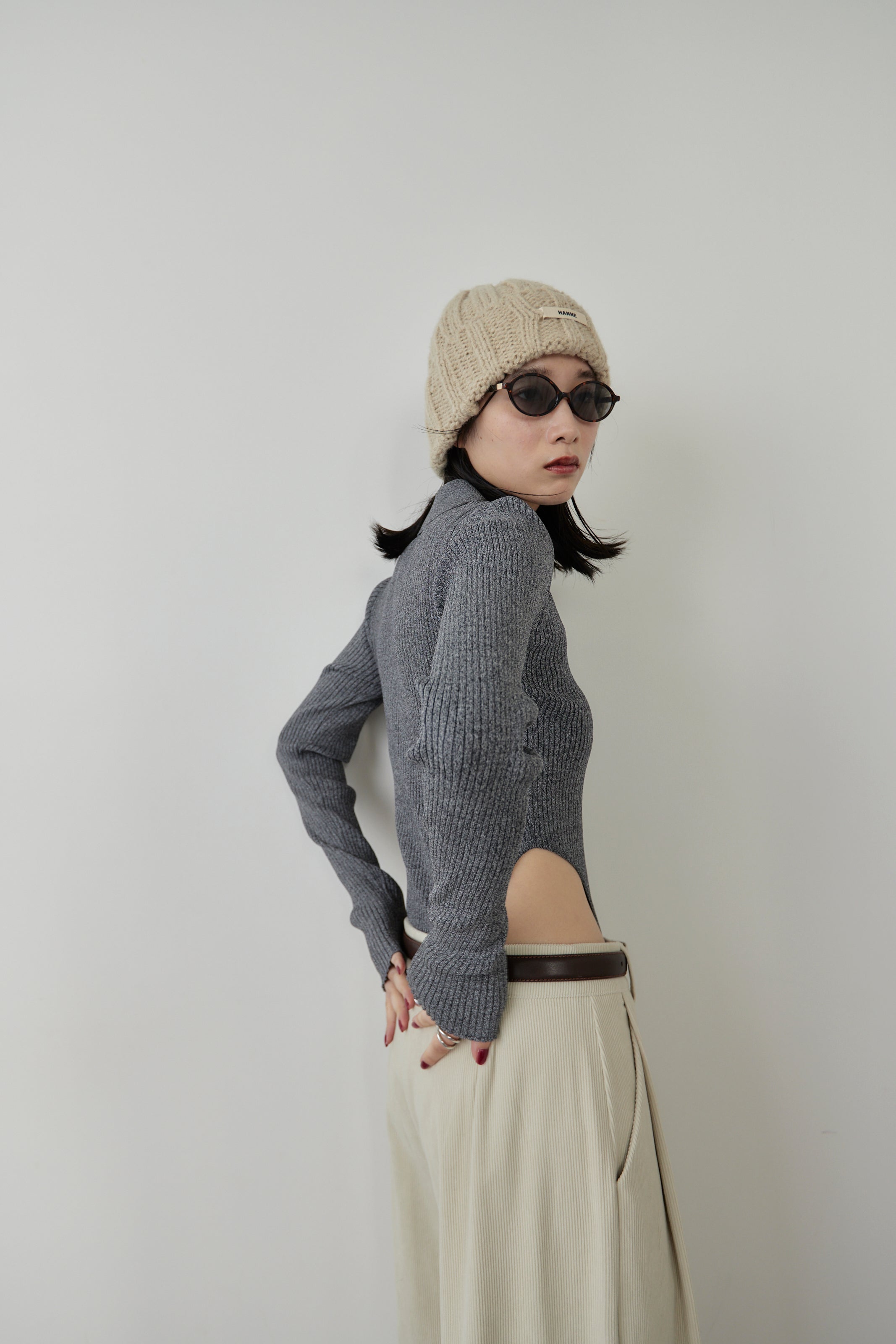 Poloknit bodysuit
