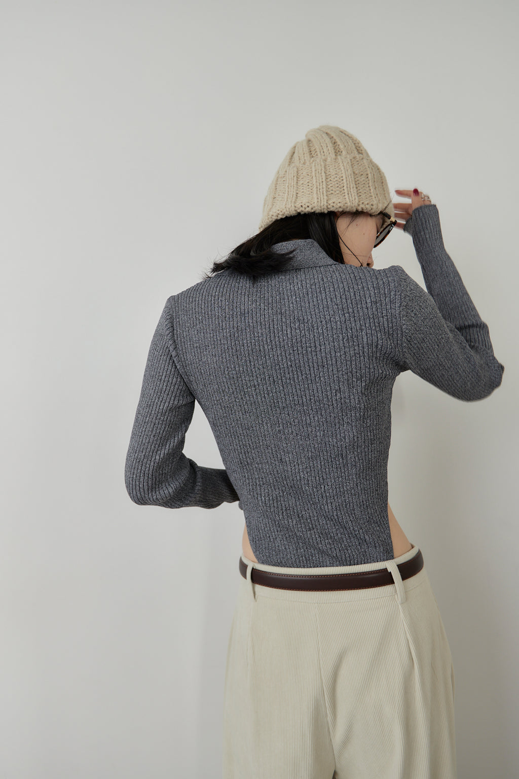 Poloknit bodysuit