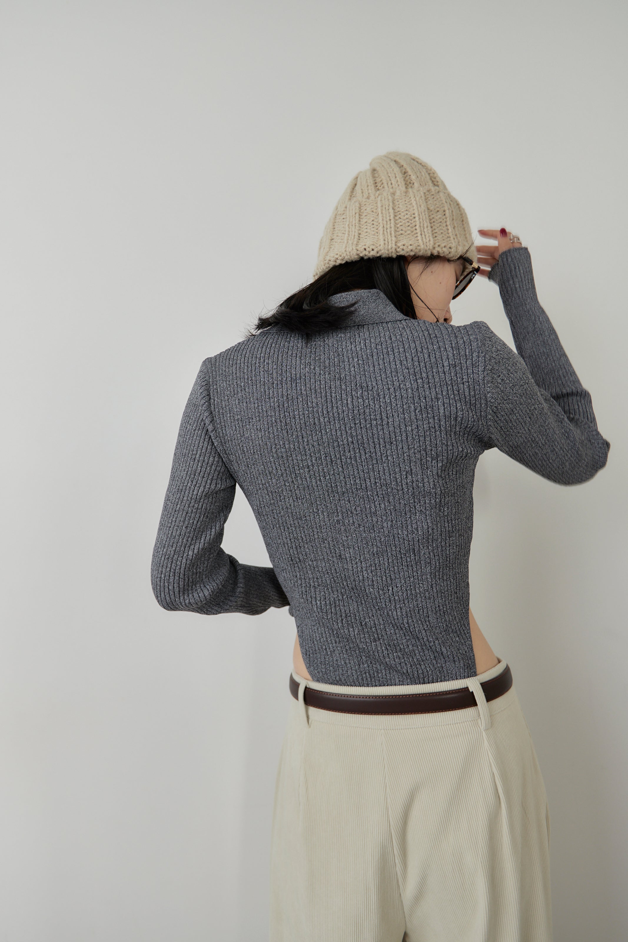 Poloknit bodysuit