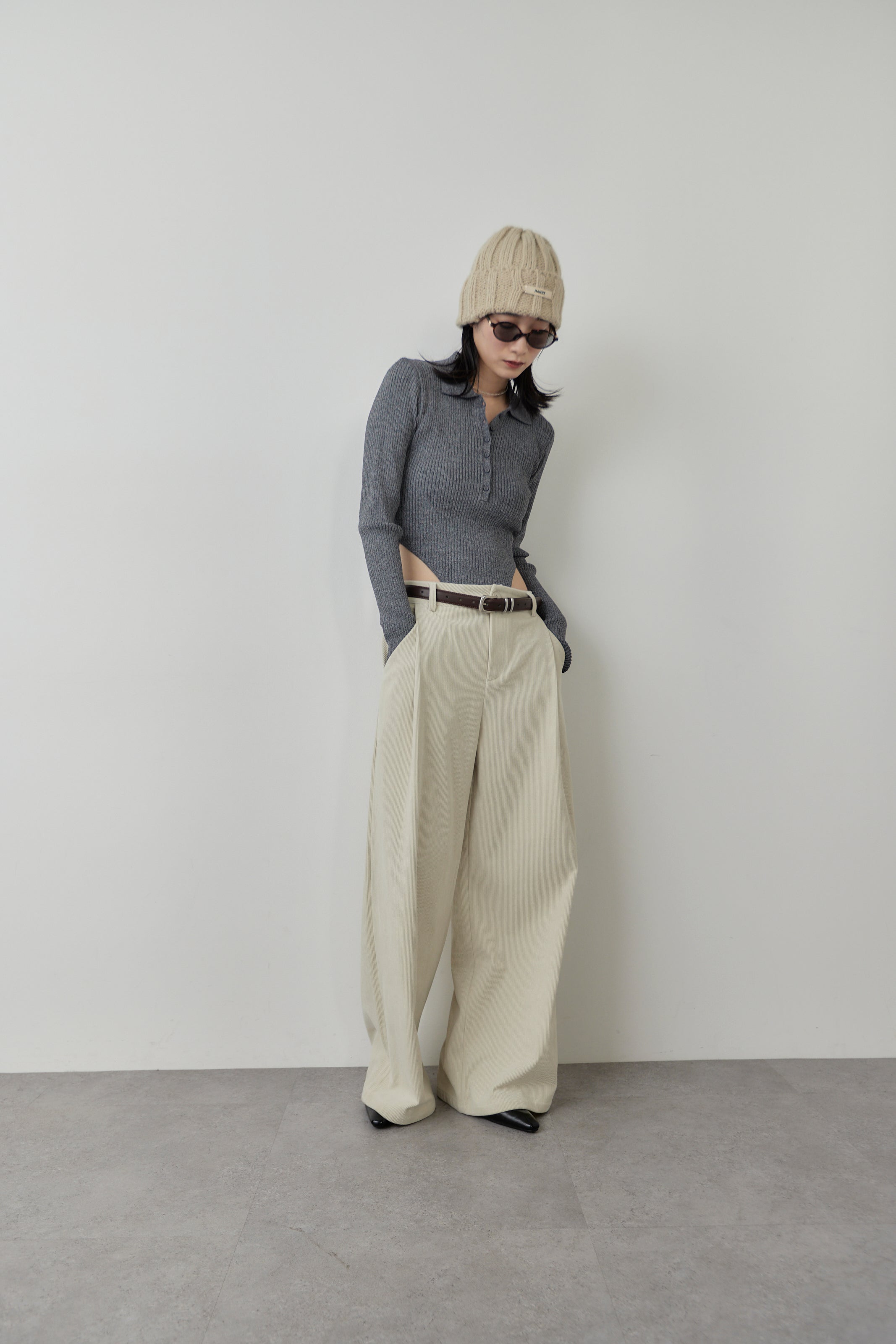 Poloknit bodysuit