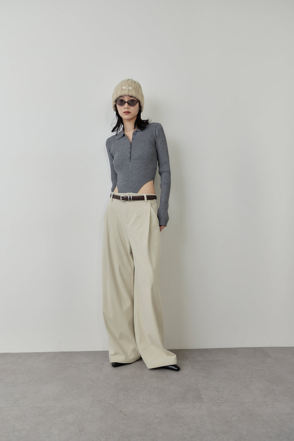 Poloknit bodysuit