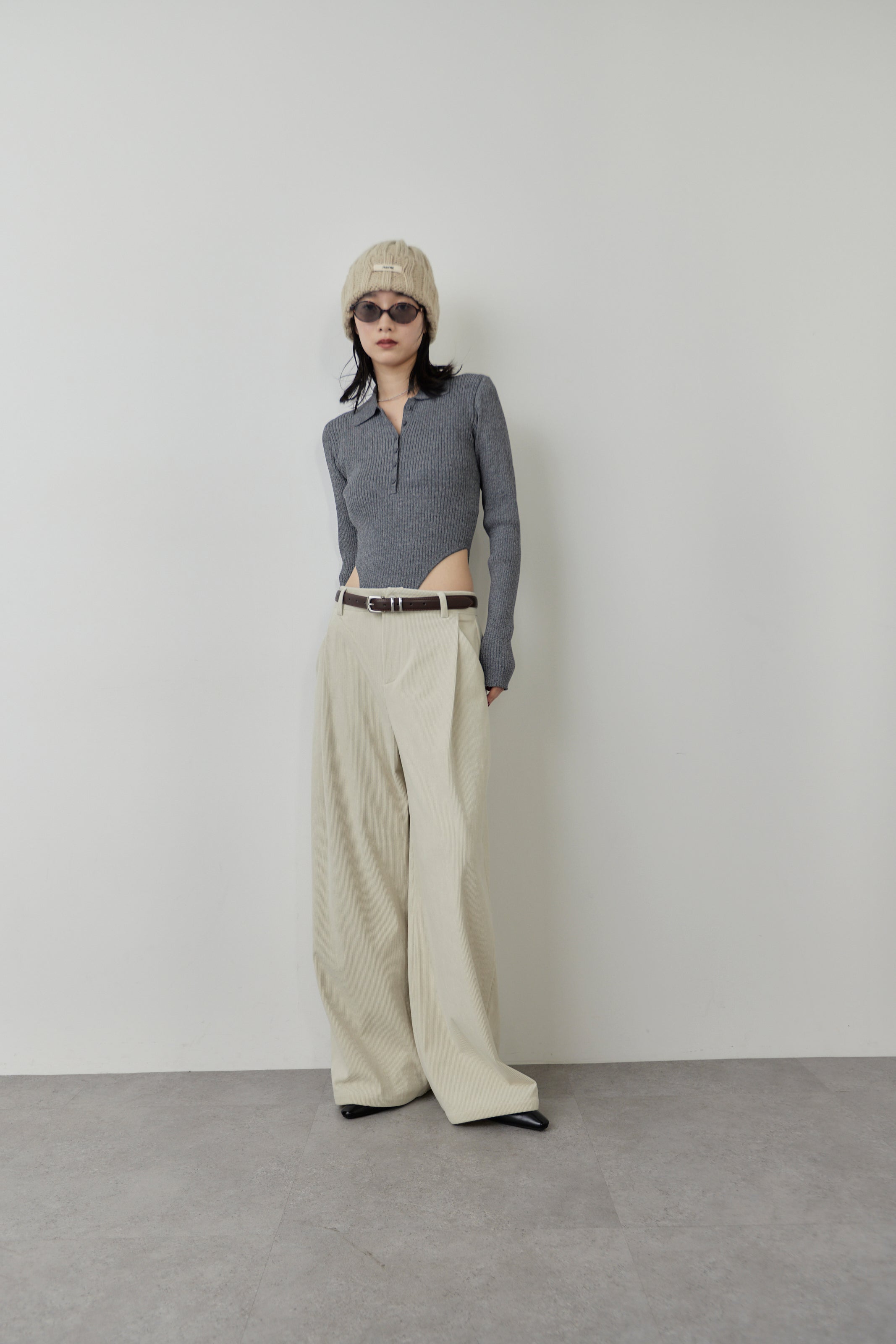Poloknit bodysuit