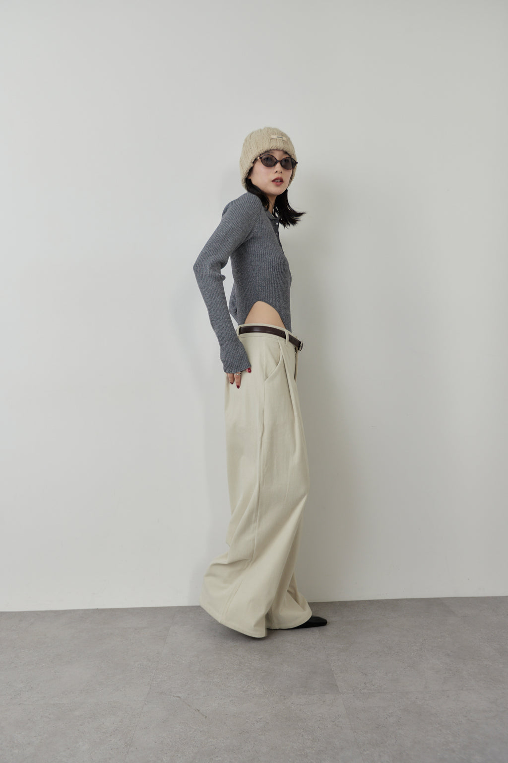 Poloknit bodysuit