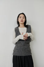 Mohair like knit vest