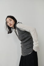 Mohair like knit vest