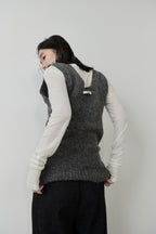 Mohair like knit vest