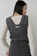 Mohair like knit vest