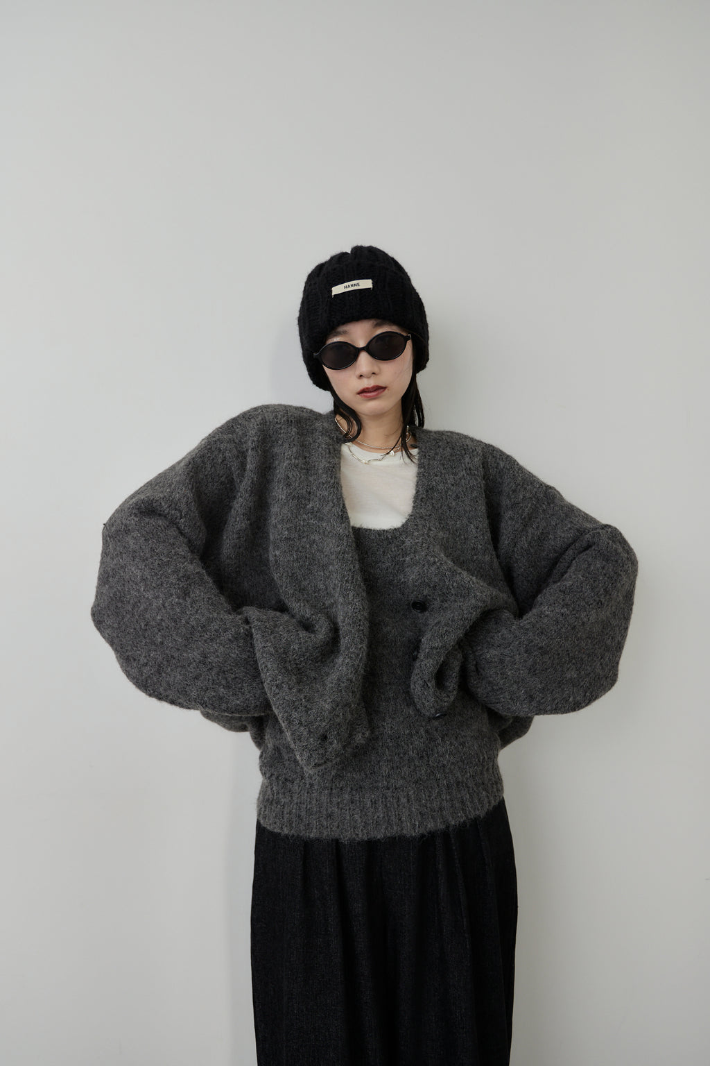 Mohair like knit cardigan