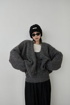 Mohair like knit cardigan