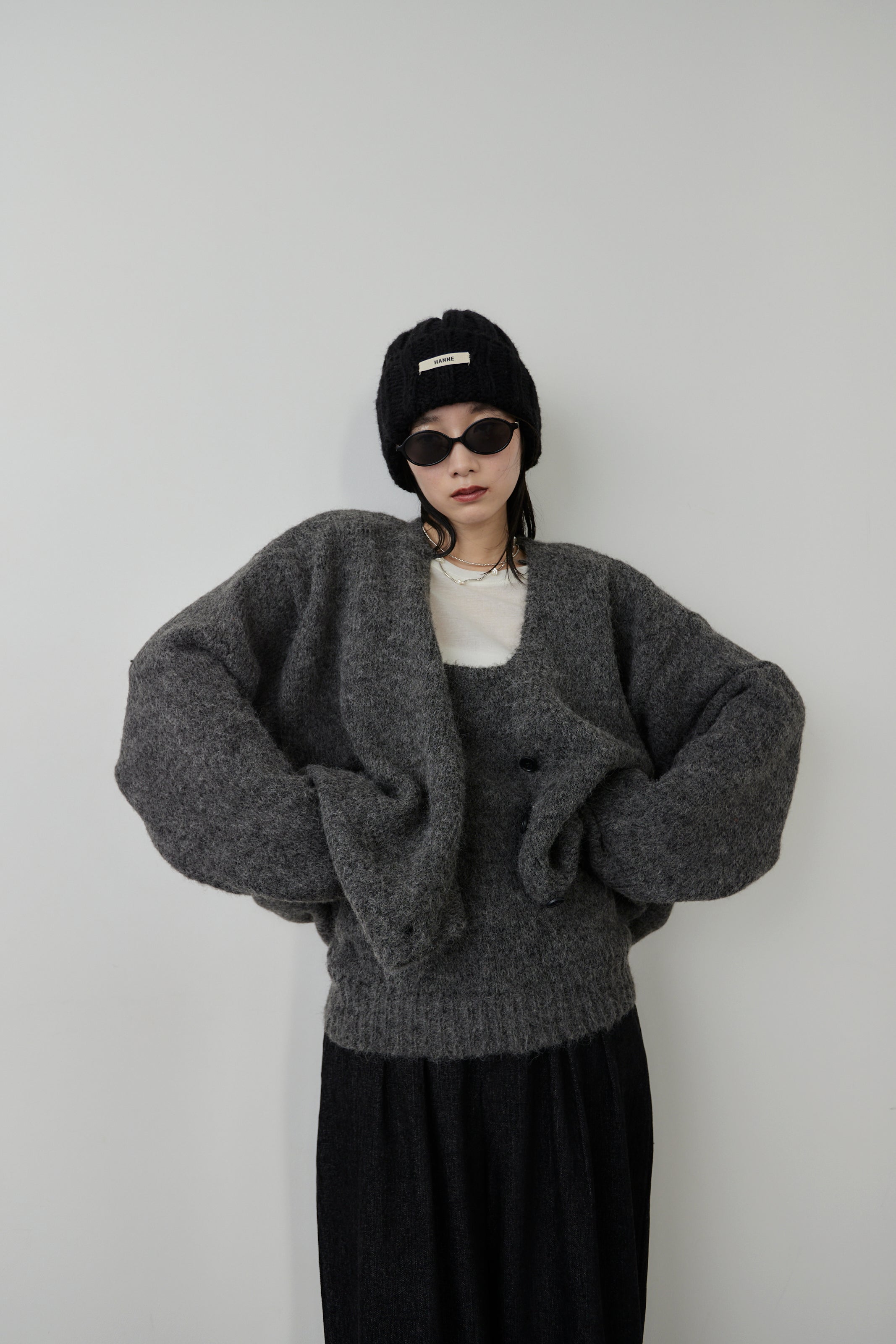 Mohair like knit cardigan