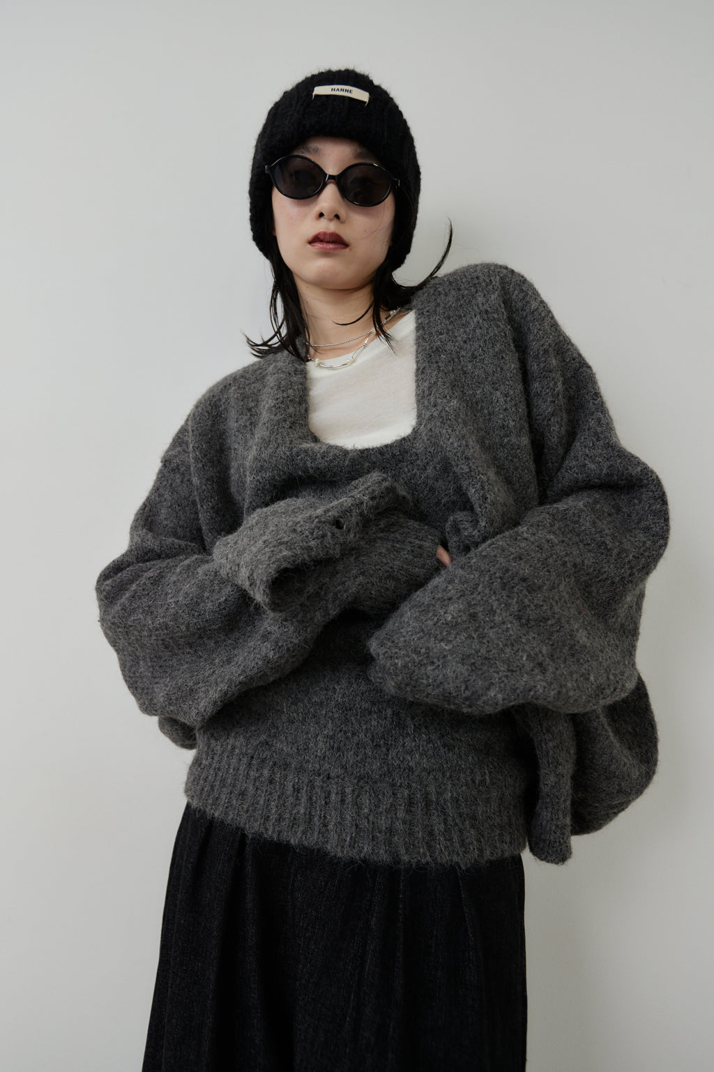 Mohair like knit cardigan